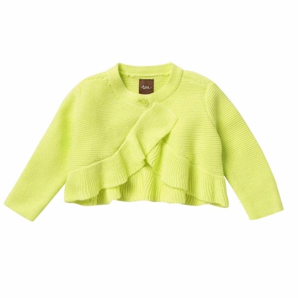 Tea Collection Ruffled Baby Sweater Cardigan 9-12 - Picture 1 of 2